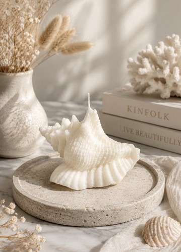 Handmade conch shell candle - handmade,