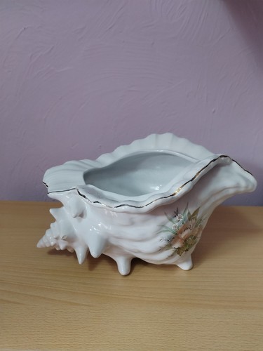 Vintage porcelain conch shell - vintage,