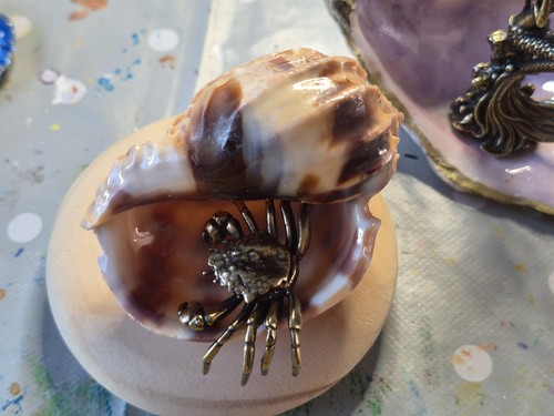 Vintage brass hermit crab - vintage,