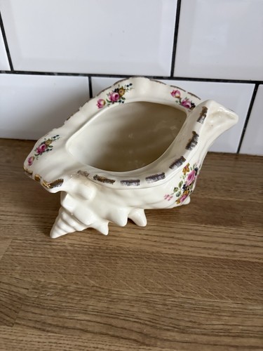 Vintage floral conch shell - vintage,